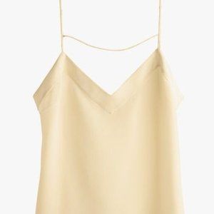 Cuyana Silk Cami Talk, Yellow Size Small